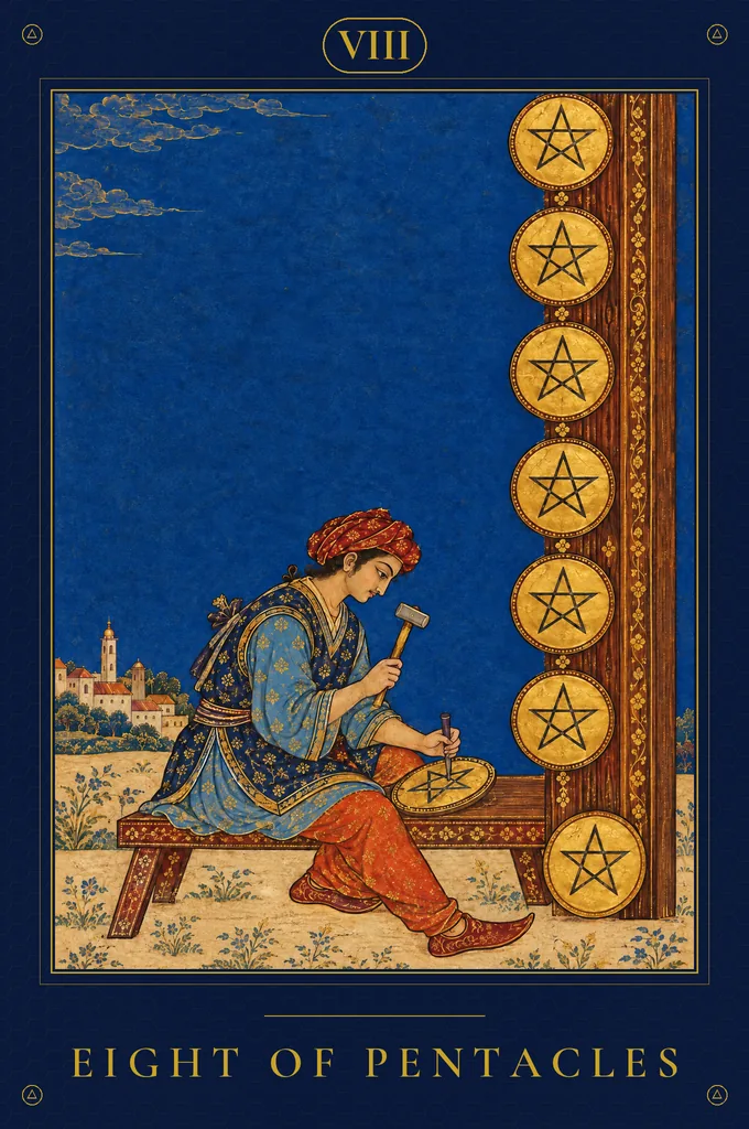 Eight of Pentacles, TarotPandit deck