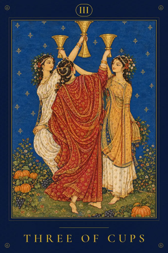 Three of Cups, TarotPandit deck