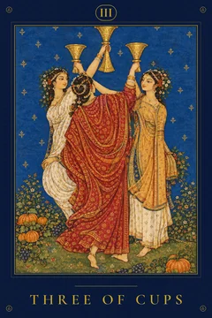 Three of Cups — TarotPandit card